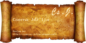 Cserna Júlia névjegykártya