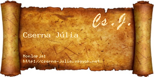 Cserna Júlia névjegykártya